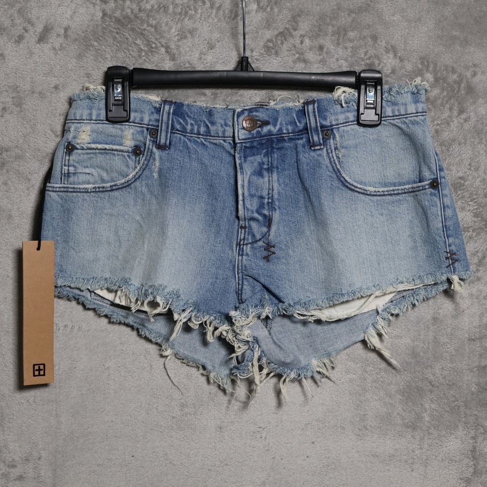 Ksubi Albuquerque Cut Off Jean Shorts Womens 27 Blue Denim Distressed